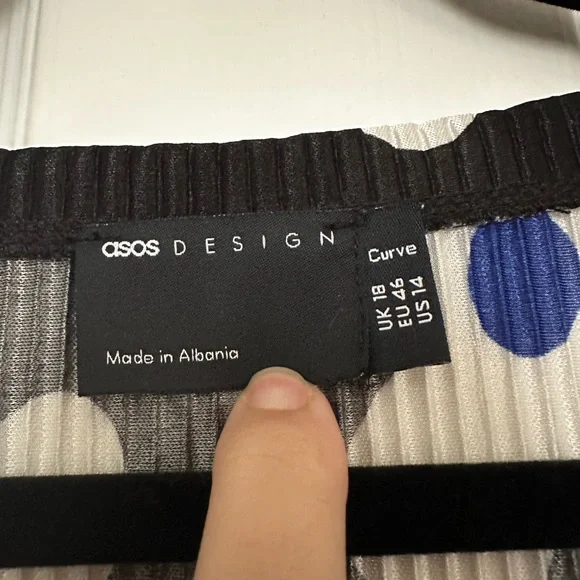 Oversized ASOS Black and White Floral Dress - Picture 4 of 7